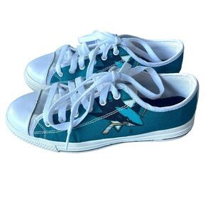 San Jose Sharks Teal Logo Canvas‎ Low Top Sneakers Women's Size 6